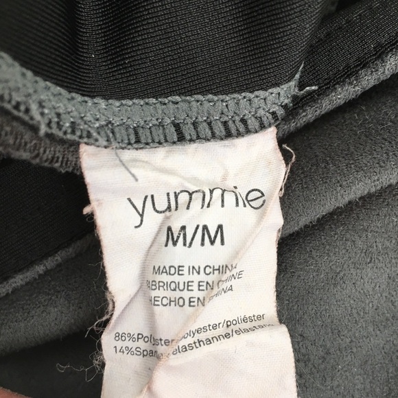 Yummie Women’s Faux Suede Leggings Gray High Waist Size Medium - Picture 9 of 14